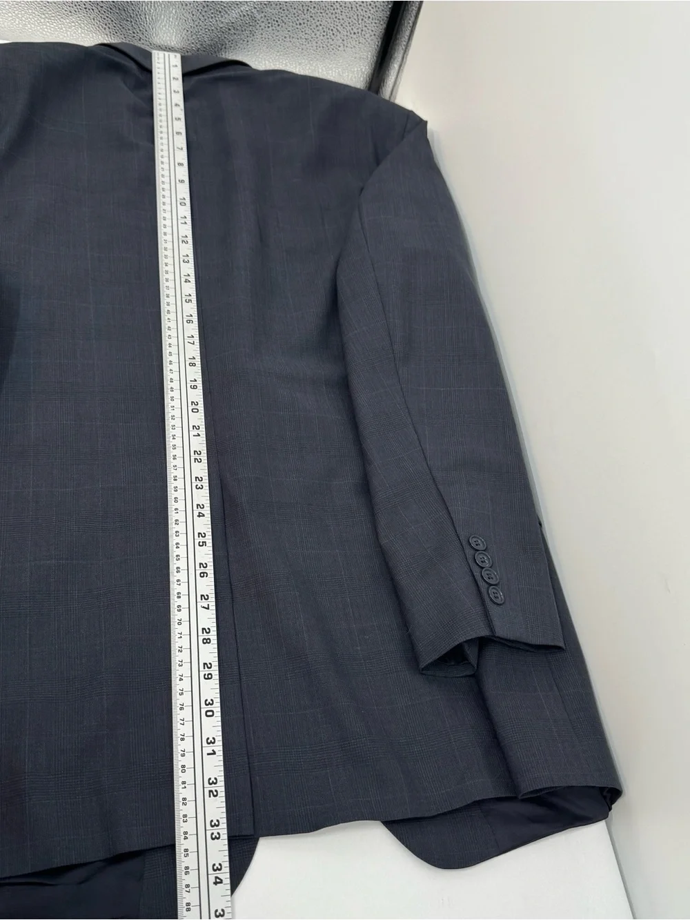 Brooks Brothers 346 Stretch Men's 48 Reg Blue Plaid Blazer Wool Blend